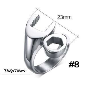 N586 Nhẫn Titan nam khóa mỏ lếch độc đáo (Size 8)