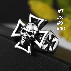 N642 Nhẫn nam đầu sọ - đầu lâu inox thời trang chrome heart (Size 7-8-9-10)