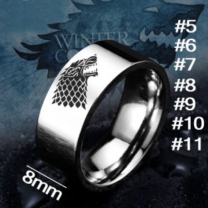N651 Nhẫn inox khắc sói viking bảng 8ly