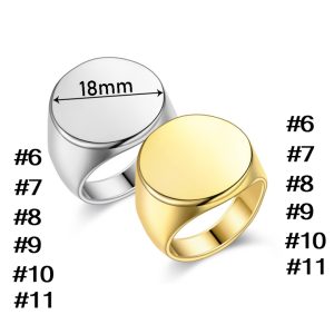 N681 Nhẫn titan mặt trơn tròn 18mm