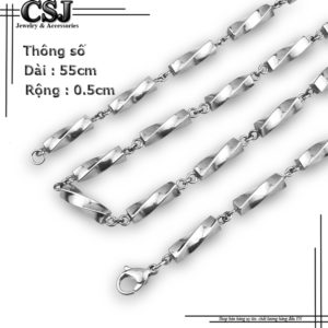 Dây chuyền inox nam kiểu xoắn, bán dây chuyền inox nam rẻ nhất HCM,