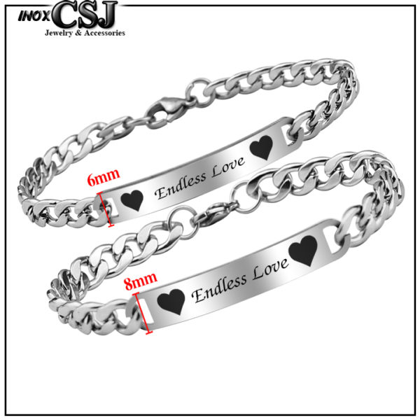 CSJ chuyên bán lắc tay cặp inox endless love, vòng tay cặp đôi inox endless love đẹp ý nghĩa giá rẻ