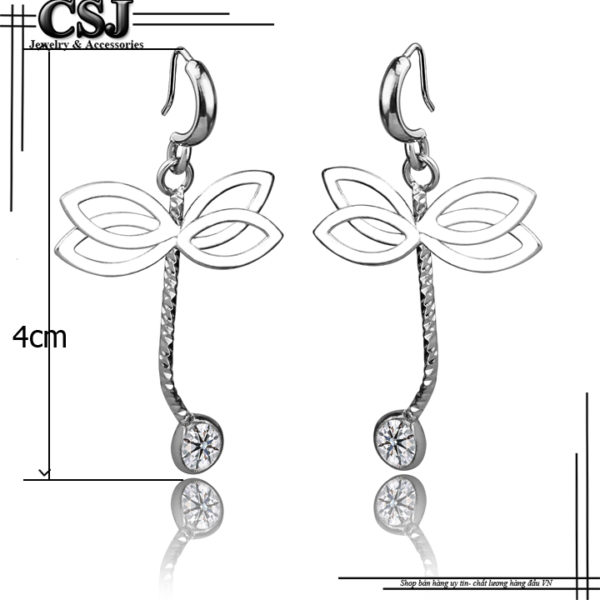 bông tai nữ inox con chuồn chuồn, hoa tai con chuồn chuồn inox đẹp giá rẻ