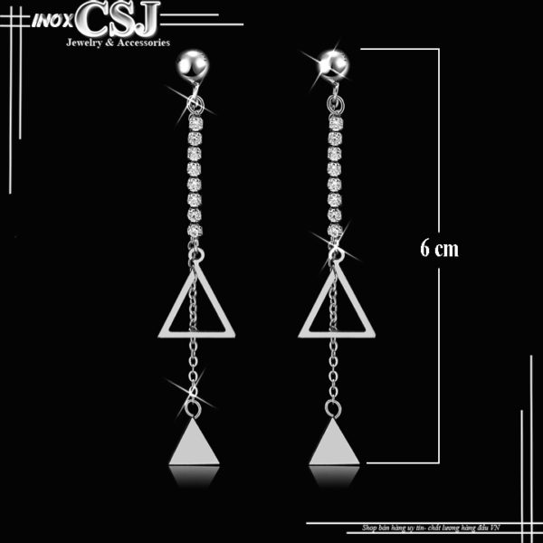 bông tai nữ inox ton ten thời trang Hàn Quốc cực xinh giá rẻ không đen