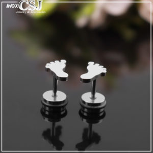bông tai inox đôi bàn chân