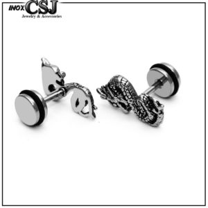 bông tai nam inox con rồng