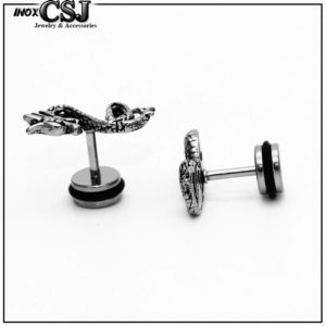 bông tai nam inox con rồng