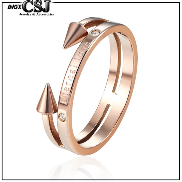 Nhẫn titan màu hồng chữ Eternal Love đẹp xinh giá rẻ phong cách Hàn Quốc
