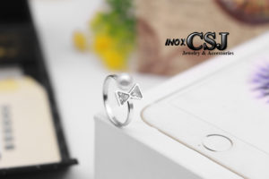 Nhẫn nữ inox ngọc trai cách điệu chiếc nơ xinh xắn đẹp giá rẻ phong cách HQ