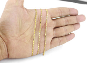 Dây chuyền inox mạ vàng kiểu dẹp 2mm phù hợp cả nam và nữ