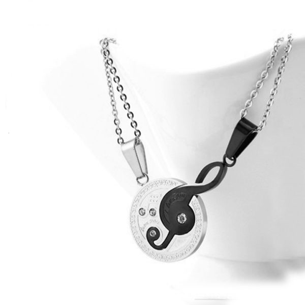 Dây chuyền cặp đôi inox , vòng cổ cặp đôi hình nốt nhạc thời trang đẹp ý nghĩa không đen