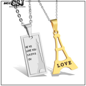 Dây chuyền , vòng cổ cặp đôi inox hình tháp Eiffel không đen , đẹp giá rẻ tại HCM, món quà ý nghĩa