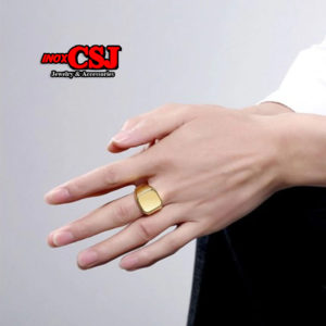 nhẫn nam titan kiểu trơn đơn giản mạ vàng đẹp sang trọng đẳng cấp