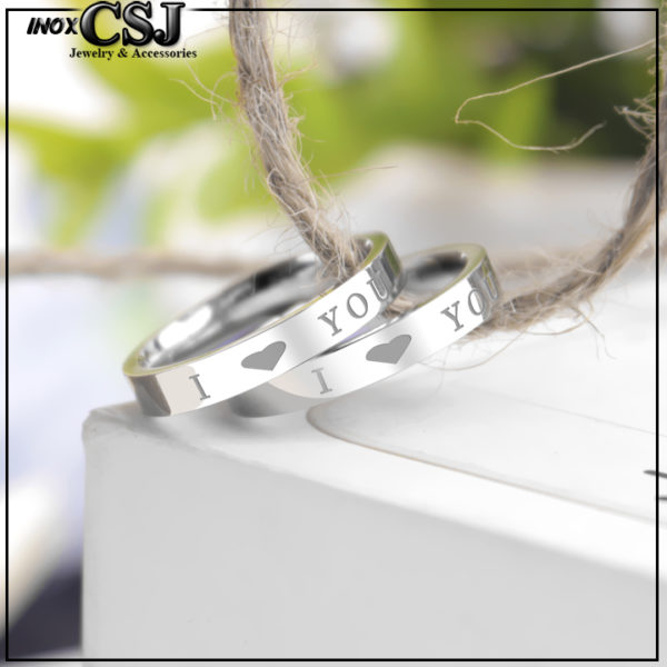 nhẫn inox i love you cặp đôi, nhẫn tình nhân i love you inox cao cấp