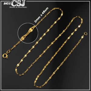 CSJ nơi bán mẫu dây chuyền dành cho nữ bằng inox cao cấp mạ vàng, vòng cổ nữ xi vàng nhỏ xinh không đen giá rẻ