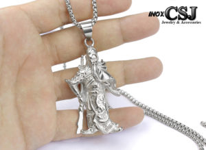 Mặt dây chuyền Quan Công, Vòng cổ nam hình Quan Công inox cao cấp