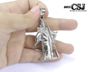 Mặt dây chuyền Quan Công, Vòng cổ nam hình Quan Công inox cao cấp