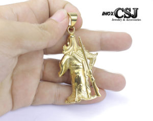 Vòng cổ, mặt dây chuyền inox quan công mạ vàng