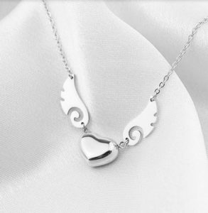 Dây chuyền titan, vòng cổ trái tim cánh thiên thần thời trang hàn Quốc