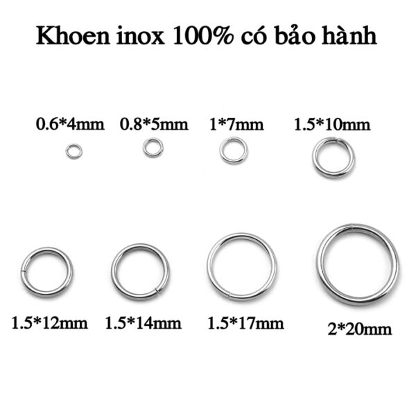 bán bỏ sỉ Khoen tròn inox , khoen tròn thép không gỉ đủ size