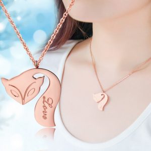 Dây chuyền titan con cáo hồ ly hồng