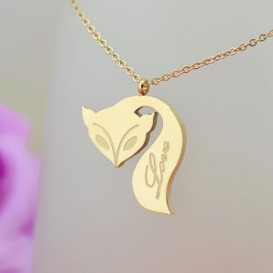 Dây chuyền titan con cáo hồ ly vàng