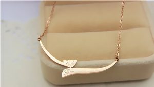 Dây chuyền titan con cáo hồ ly màu vàng hồng 14k