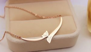 Dây chuyền titan con cáo hồ ly màu vàng hồng 14k