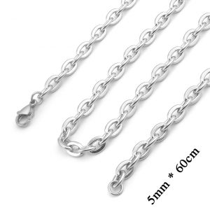 Dây chuyền nam inox chữ cong kiểu mắc xích 5ly 5mm