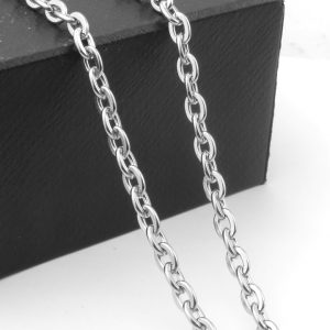 Dây chuyền nam inox chữ cong kiểu mắc xích 5ly 5mm