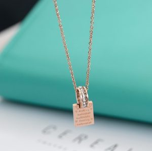 Dây chuyền titan khoen tròn đính đá lồng mặt vuông