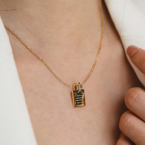 TN133k-Dây chuyền titan khoen tròn đính đá lồng mặt vuông