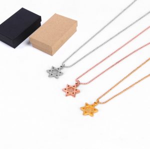 Dây chuyền titan ngôi sao 2 lớp phun cát