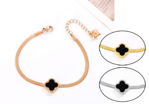 Lắc tay titan mì dẹp hoa 4 cánh LV