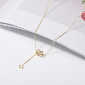 Dây chuyền titan ống số la mã rớt vòng tròn