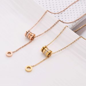 Dây chuyền titan ống số la mã rớt vòng tròn