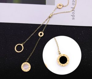 Dây chuyền titan số la mã rớt cách điệu thời trang Hàn Quốc