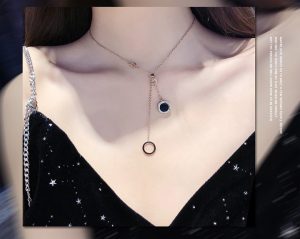 Dây chuyền titan số la mã rớt cách điệu thời trang Hàn Quốc