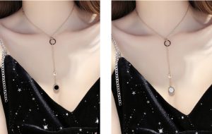 Dây chuyền titan số la mã rớt cách điệu thời trang Hàn Quốc