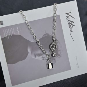 Dây chuyền ổ khóa thép titan không gỉ phong cách Hiphop Hàn Quốc