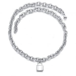 Dây chuyền ổ khóa thép titan không gỉ phong cách Hiphop Hàn Quốc