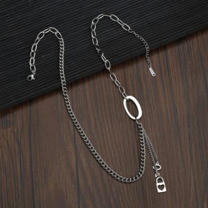 Dây chuyền ổ chìa khóa thép titan không gỉ phong cách Hiphop Hàn Quốc