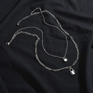 Dây chuyền ổ chìa khóa thép titan không gỉ phong cách Hiphop Hàn Quốc