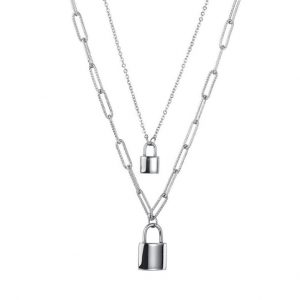Dây chuyền ổ chìa khóa thép titan không gỉ phong cách Hiphop Hàn Quốc