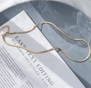 Dây chuyền titan mì dẹp phong cách Choker
