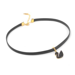 Dây chuyền titan choker mặt thiên nga