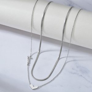 Dây chuyền titan tim cách điệu chữ love phong cách mới
