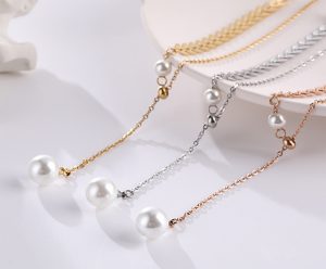 Dây chuyền titan đuôi cá cách điệu ngọc trai