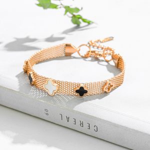 Lắc tay LV, vòng tay LV titan màu vàng hồng 14k