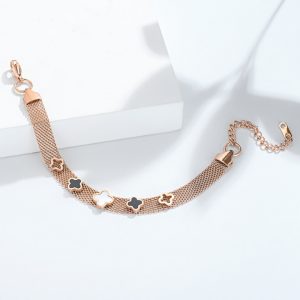 Lắc tay LV, vòng tay LV titan màu vàng hồng 14k